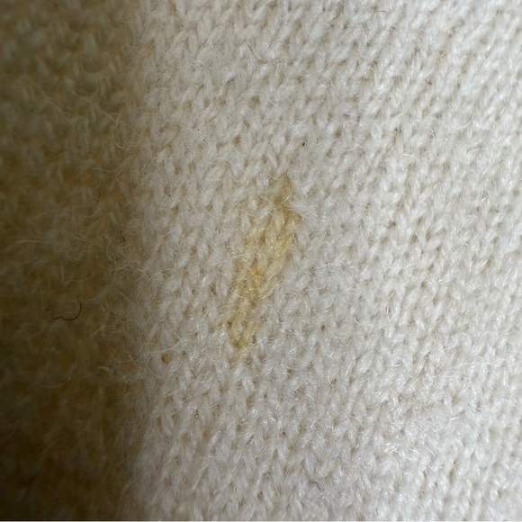 Lilly Pulitzer Ivory Cashmere Wool Cardigan Sweater with Flower Appliqué Size M - Picture 5 of 8